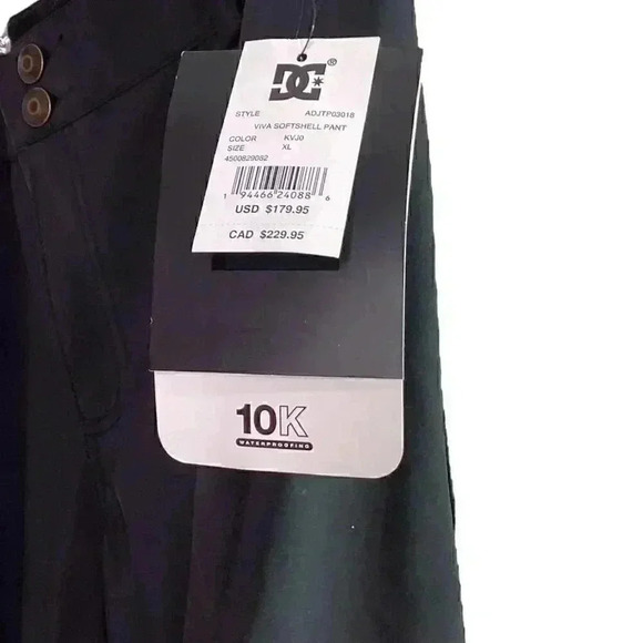DC Viva 10K Womens XL Softshell Snowboard Pants Black Fleece Lined NEW - Picture 9 of 12